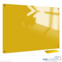 Tableau verre Solid jaune canari 100x100 cm