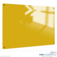 Tableau verre Solid jaune canari 45x60 cm
